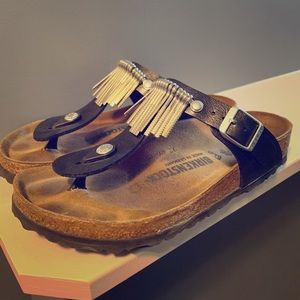 Birkenstock Black With Silver Dangles